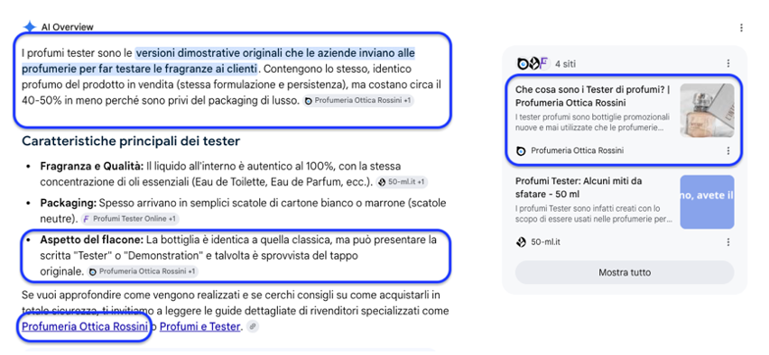 ai search risultati